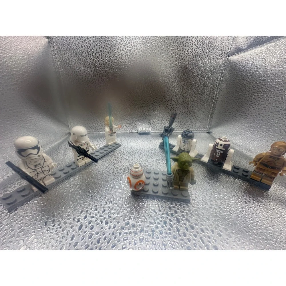 LEGO Star Wars Minifigure Lot Yoda Luke Skywalker R2-D2 BB-8 Stormtroopers 9pc - Picture 15 of 16